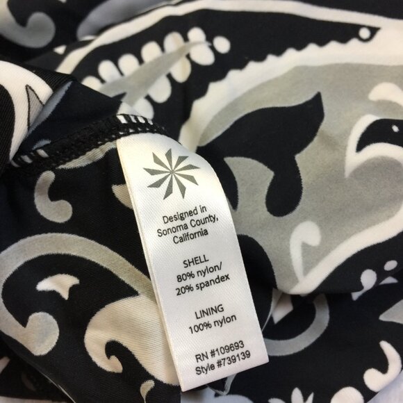 Athleta Athletic Dress Size ST Womans Tall Black Paisley Racer Back Built In Bra - Picture 4 of 16